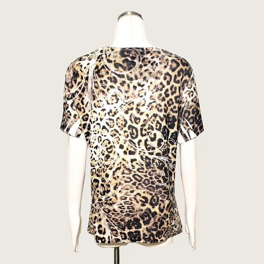 ** JM Collection Leopard Print Top with Tacking​ - Picture 7 of 8